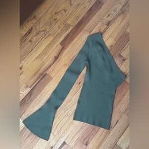 H&M Olive Ribbed Knit Top